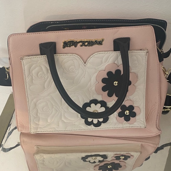 Betsey Johnson Handbags - Betsey Johnson Pink and White Floral Satchel